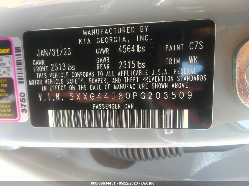 2023 KIA K5 GT - 5XXG44J80PG203509