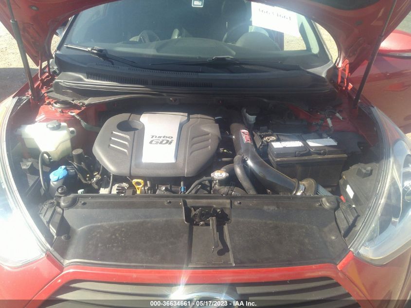 2013 HYUNDAI VELOSTER TURBO W/BLACK INT - KMHTC6AE6DU154000