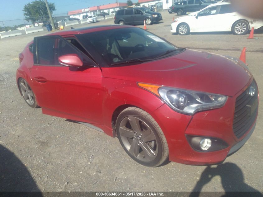 2013 HYUNDAI VELOSTER TURBO W/BLACK INT - KMHTC6AE6DU154000