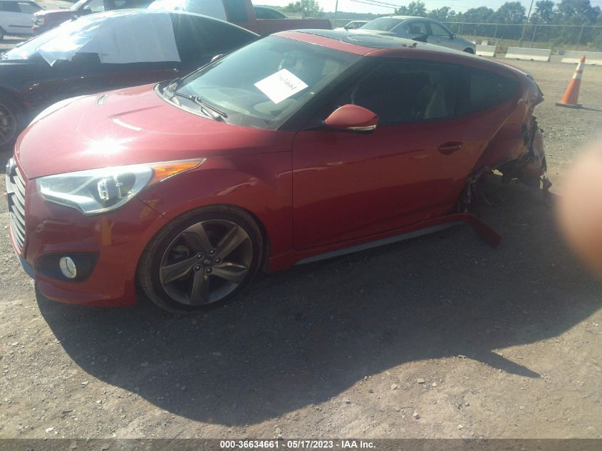 2013 HYUNDAI VELOSTER TURBO W/BLACK INT - KMHTC6AE6DU154000