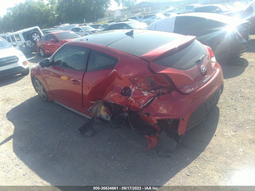 2013 HYUNDAI VELOSTER TURBO W/BLACK INT - KMHTC6AE6DU154000