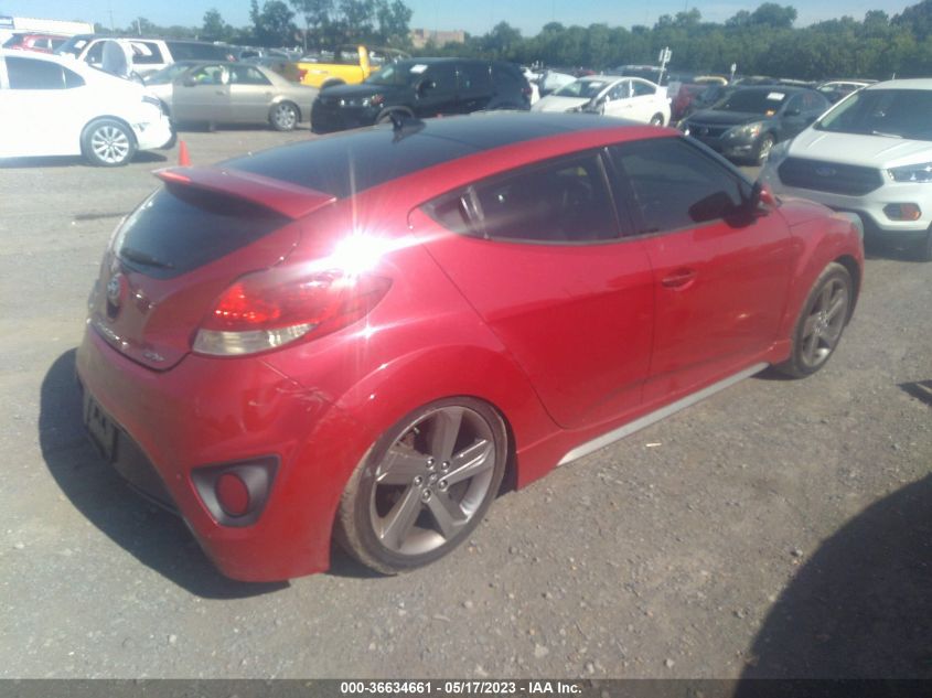 2013 HYUNDAI VELOSTER TURBO W/BLACK INT - KMHTC6AE6DU154000
