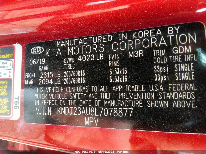 2020 KIA SOUL LX - KNDJ23AU8L7078877