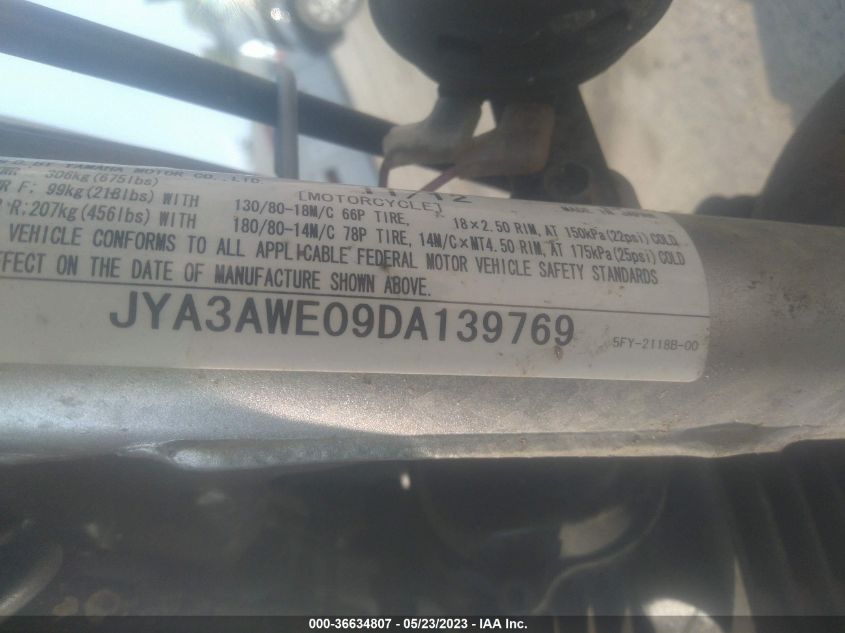 2013 YAMAHA TW200 - JYA3AWE09DA139769