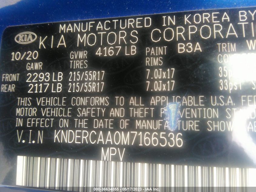 2021 KIA SELTOS EX - KNDERCAA0M7166536