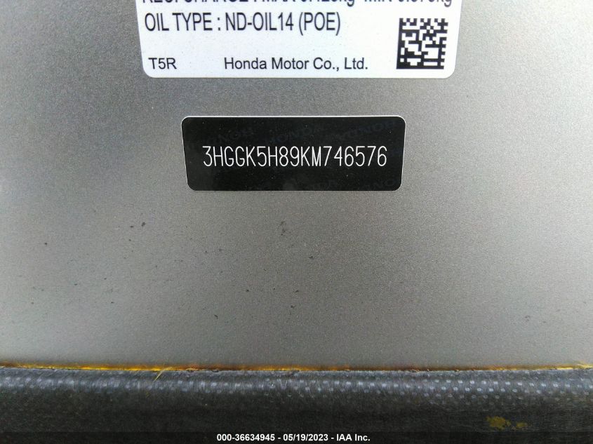 2019 HONDA FIT EX - 3HGGK5H89KM746576