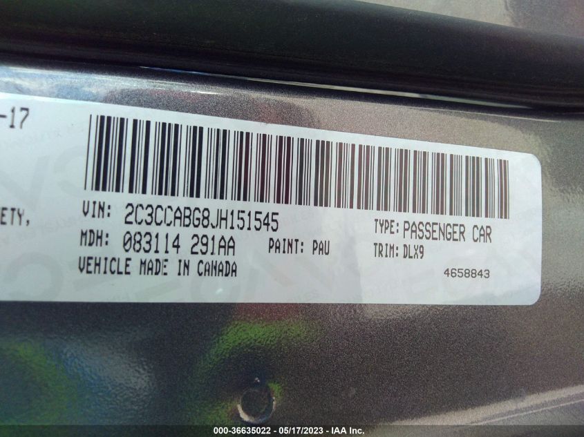 2018 CHRYSLER 300 300S - 2C3CCABG8JH151545