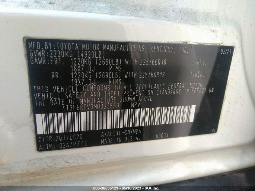 2021 TOYOTA RAV4 HYBRID XSE - 4T3E6RFV0MU033559