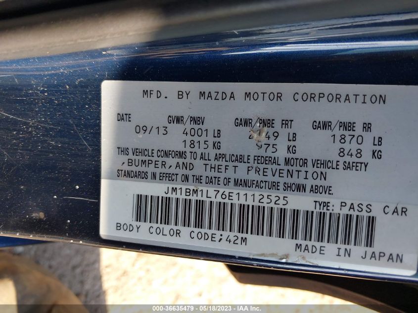 2014 MAZDA MAZDA3 I TOURING - JM1BM1L76E1112525