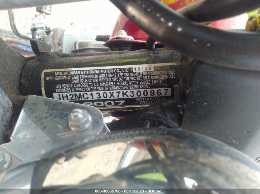 2007 HONDA CMX250 C JH2MC130X7K300967