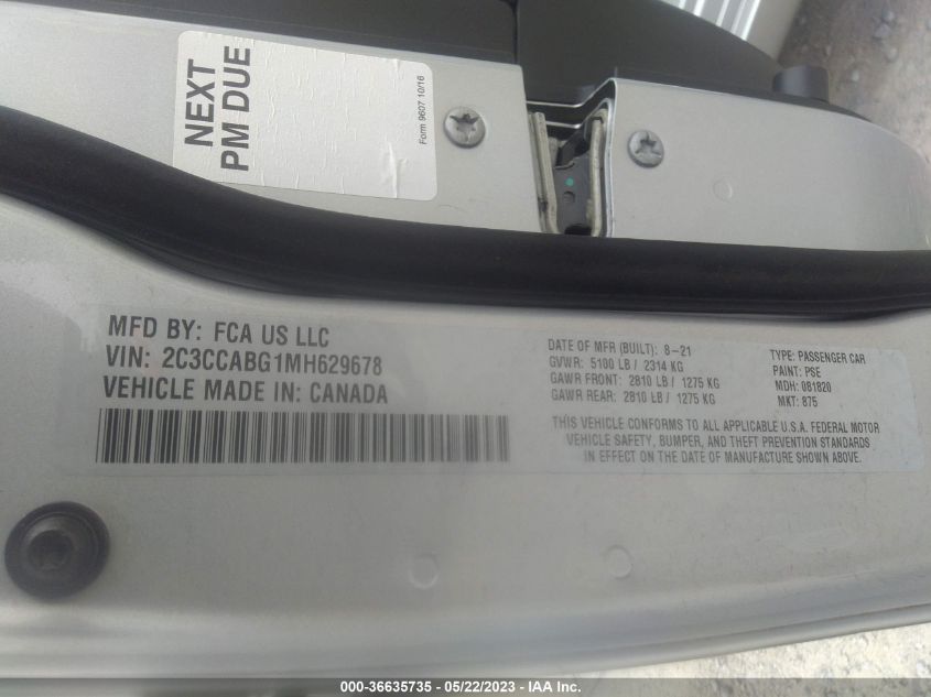 2021 CHRYSLER 300 300S - 2C3CCABG1MH629678