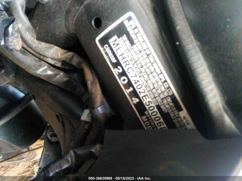 2014 HONDA CBR650 F MLHRC7402E5000686