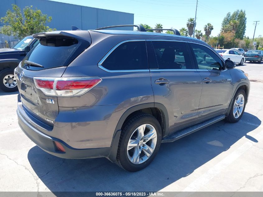 2015 TOYOTA HIGHLANDER HYBRID LIMITED - 5TDDCRFH5FS008756