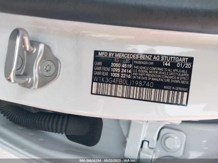 2020 MERCEDES-BENZ A-CLASS A 220 W1K3G4FB0LJ198740