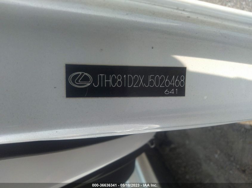 2018 LEXUS IS IS 300 - JTHC81D2XJ5026468