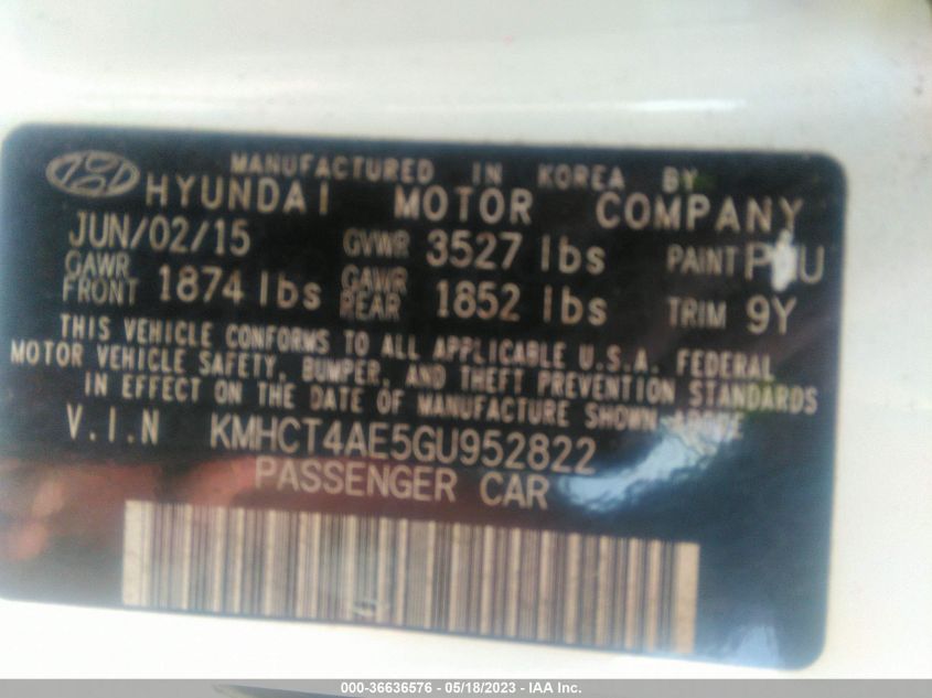 2016 HYUNDAI ACCENT SE - KMHCT4AE5GU952822