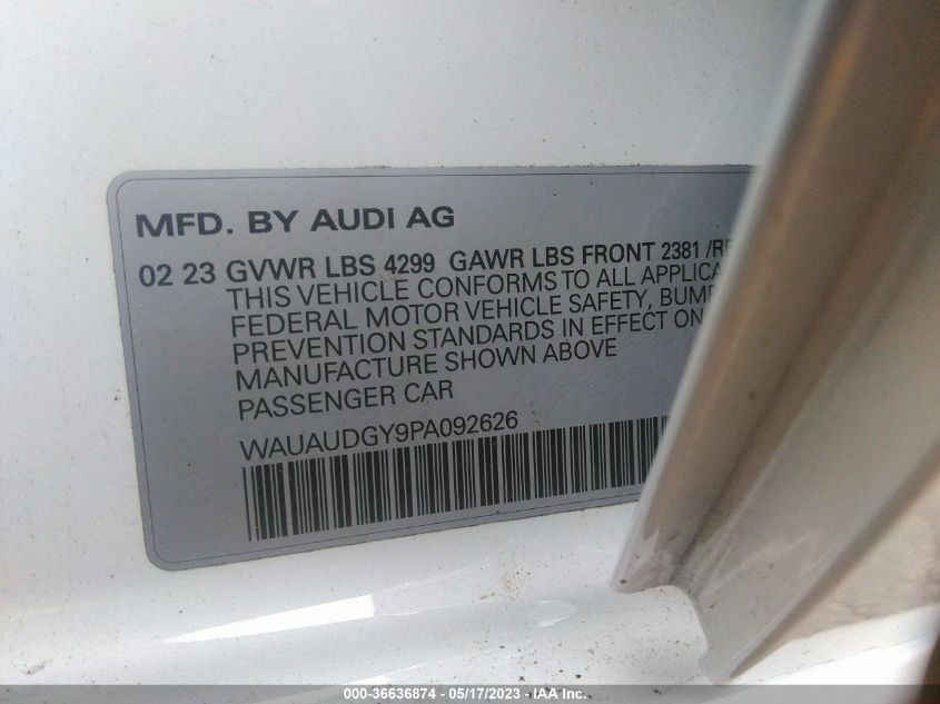 WAUAUDGY9PA092626 Audi A3 PREMIUM 9