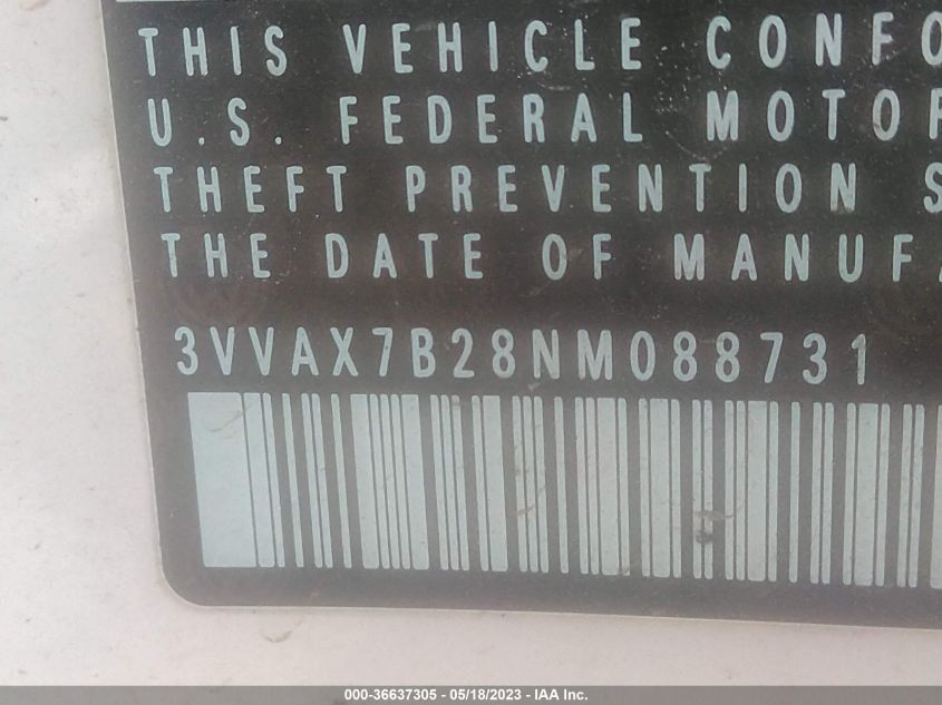 2022 VOLKSWAGEN TAOS S - 3VVAX7B28NM088731