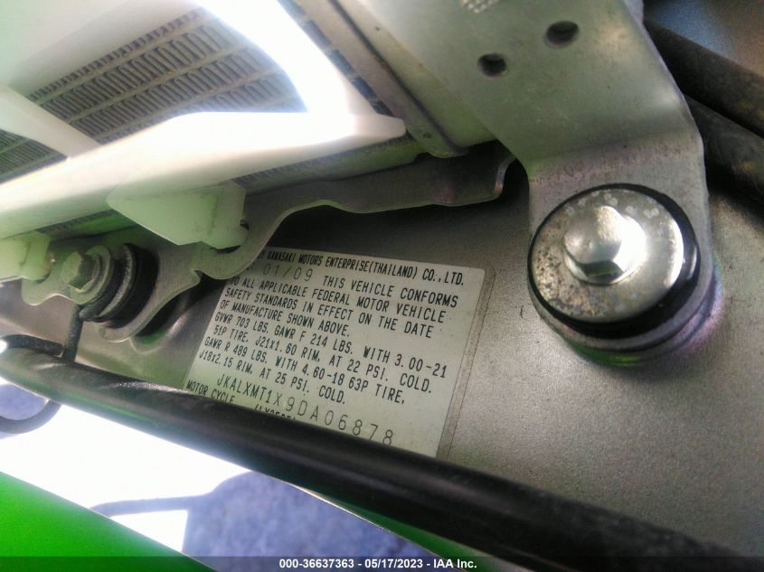 2009 KAWASAKI KLX250 S JKALXMT1X9DA06878