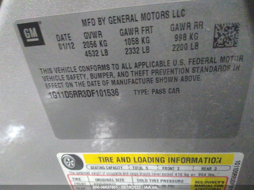 2013 CHEVROLET MALIBU ECO - 1G11D5RR3DF101536