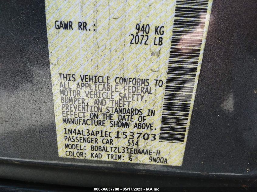 2014 NISSAN ALTIMA 2.5 SV - 1N4AL3AP1EC153703