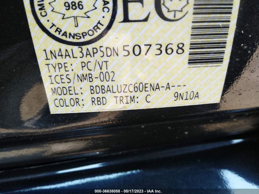 2013 NISSAN ALTIMA 2.5 - 1N4AL3AP5DN507368