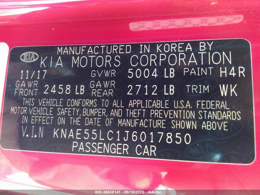 2018 KIA STINGER GT2 - KNAE55LC1J6017850