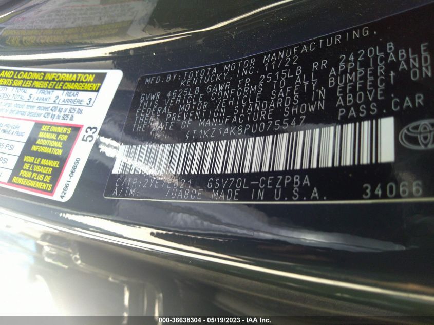 2023 TOYOTA CAMRY V6 - 4T1KZ1AK8PU075547