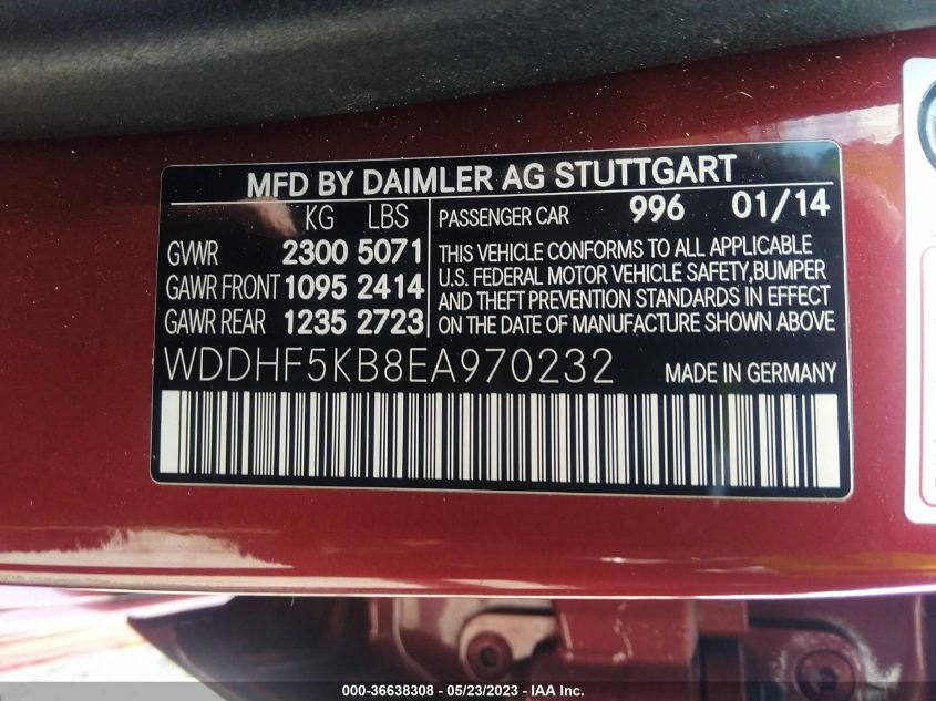 2014 MERCEDES-BENZ E-CLASS E 350 - WDDHF5KB8EA970232