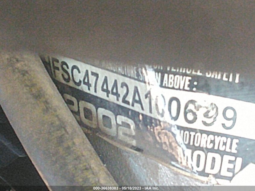 2002 HONDA GL1800 A 1HFSC47442A100699