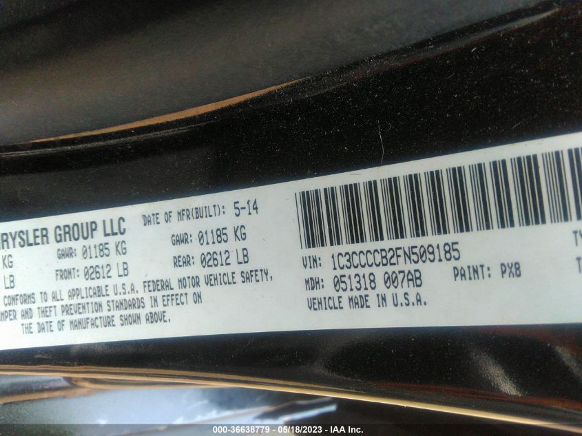 2015 CHRYSLER 200 C - 1C3CCCCB2FN509185