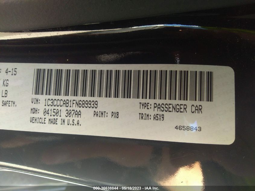 2015 CHRYSLER 200 LIMITED - 1C3CCCAB1FN689939
