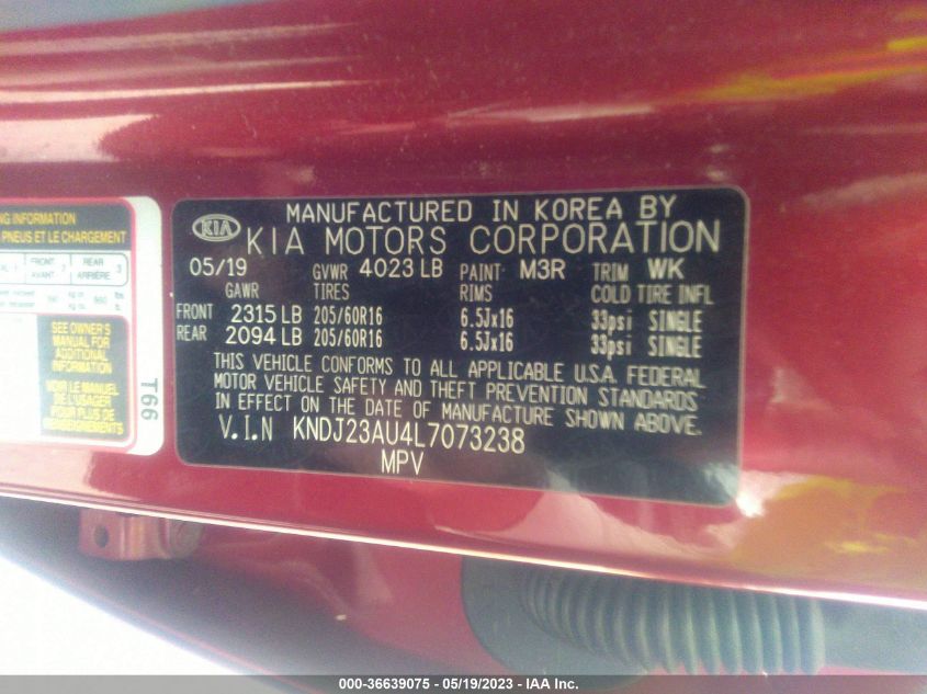 2020 KIA SOUL LX - KNDJ23AU4L7073238