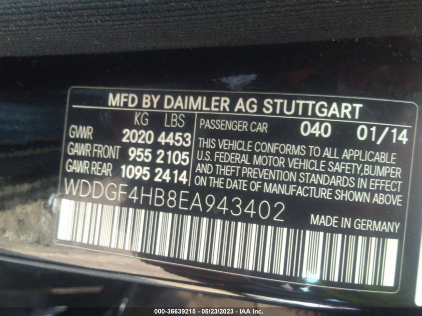 2014 MERCEDES-BENZ C-CLASS C 250 - WDDGF4HB8EA943402