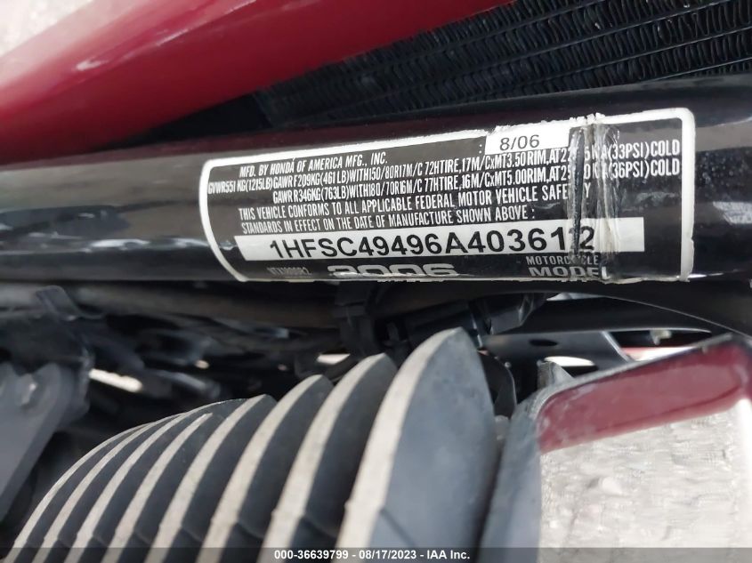 2006 HONDA VTX1800 R2 - 1HFSC49496A403612