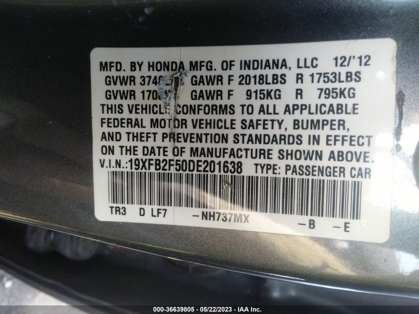 2013 HONDA CIVIC SDN LX - 19XFB2F50DE201638