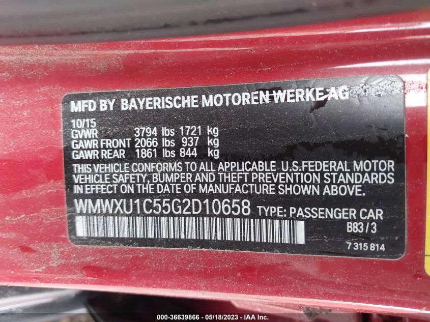 2016 MINI COOPER HARDTOP 4 DOOR - WMWXU1C55G2D10658