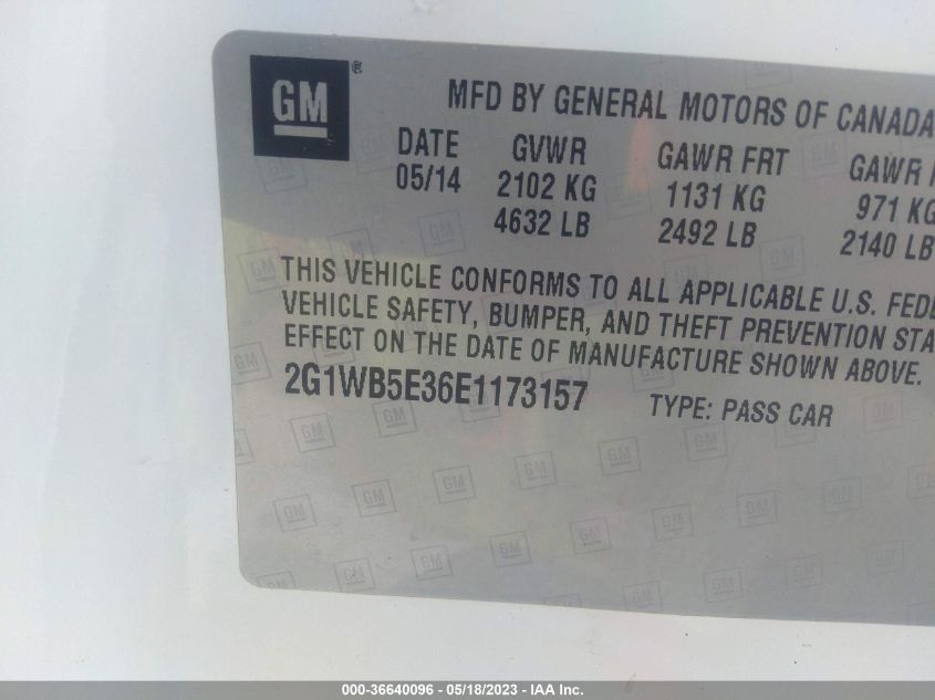 2014 CHEVROLET IMPALA LIMITED LT - 2G1WB5E36E1173157