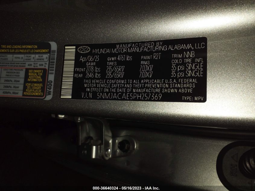 2023 HYUNDAI TUCSON SE - 5NMJACAE5PH257369