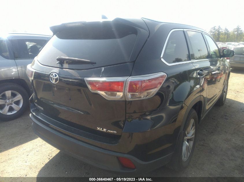 2015 TOYOTA HIGHLANDER XLE - 5TDJKRFH3FS198059