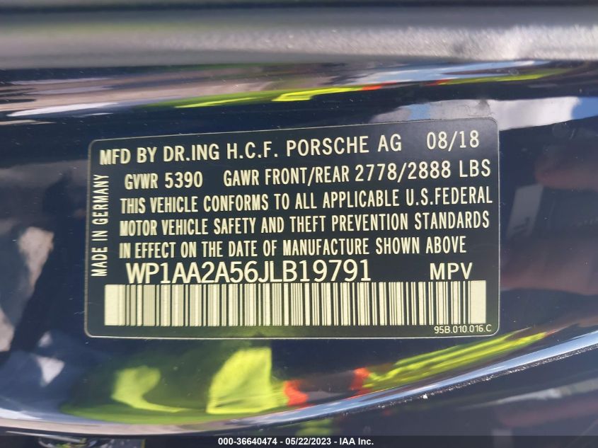 2018 PORSCHE MACAN - WP1AA2A56JLB19791