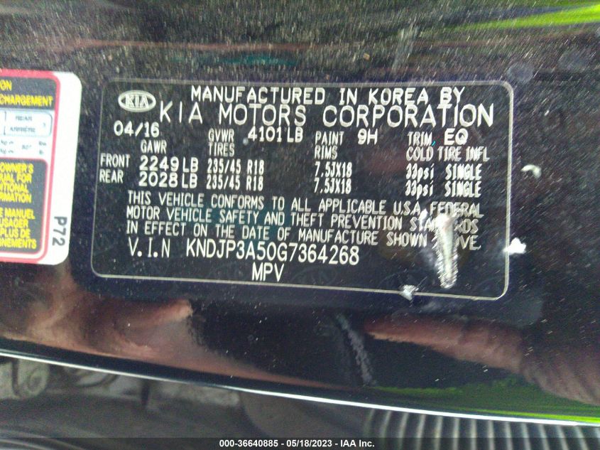 2016 KIA SOUL + - KNDJP3A50G7364268