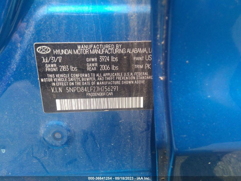 2018 HYUNDAI ELANTRA SEL - 5NPD84LF2JH256291