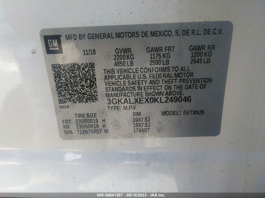 2019 GMC TERRAIN DENALI - 3GKALXEX0KL249046