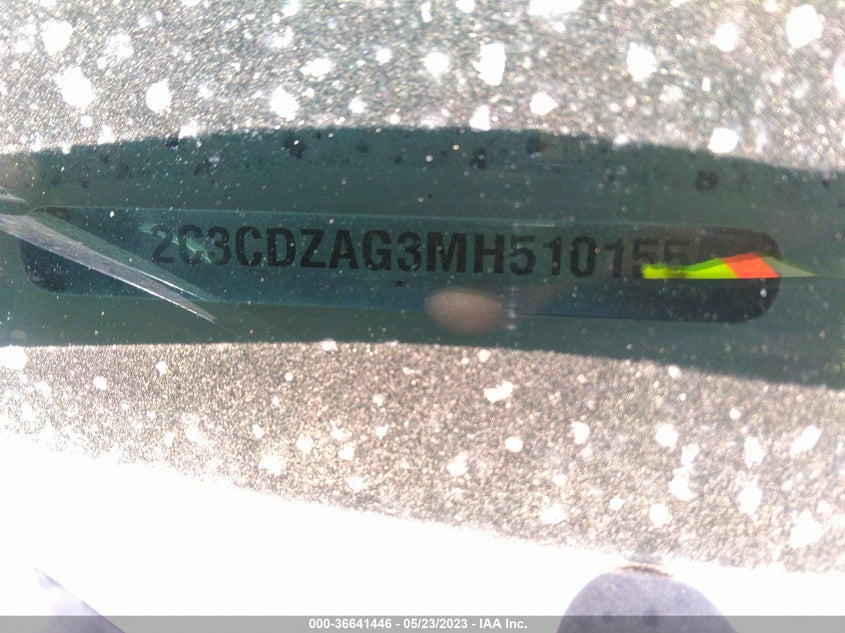 VIN 2C3CDZAG3MH510155 2021 DODGE CHALLENGER SXT