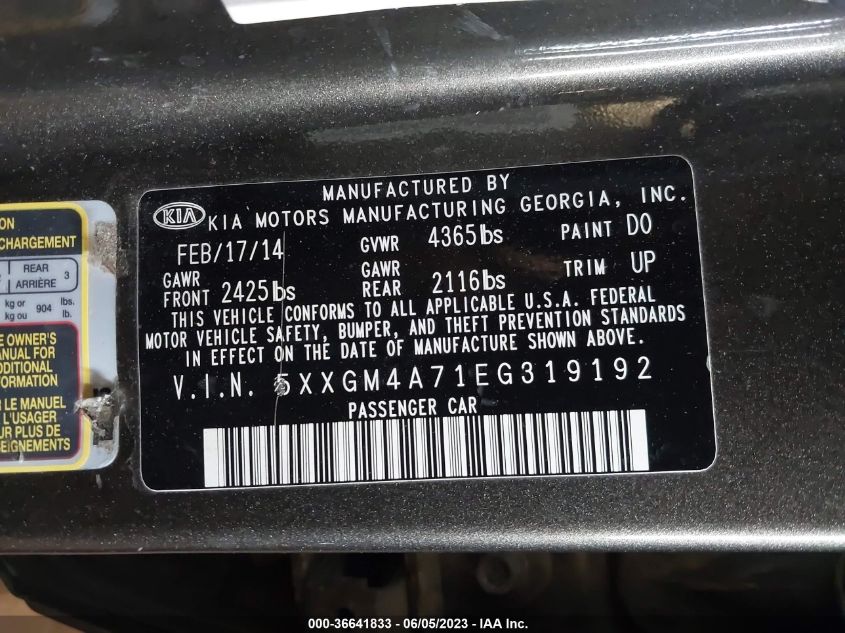 2014 KIA OPTIMA LX - 5XXGM4A71EG319192