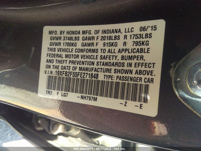 2015 HONDA CIVIC SEDAN LX - 19XFB2F55FE271848