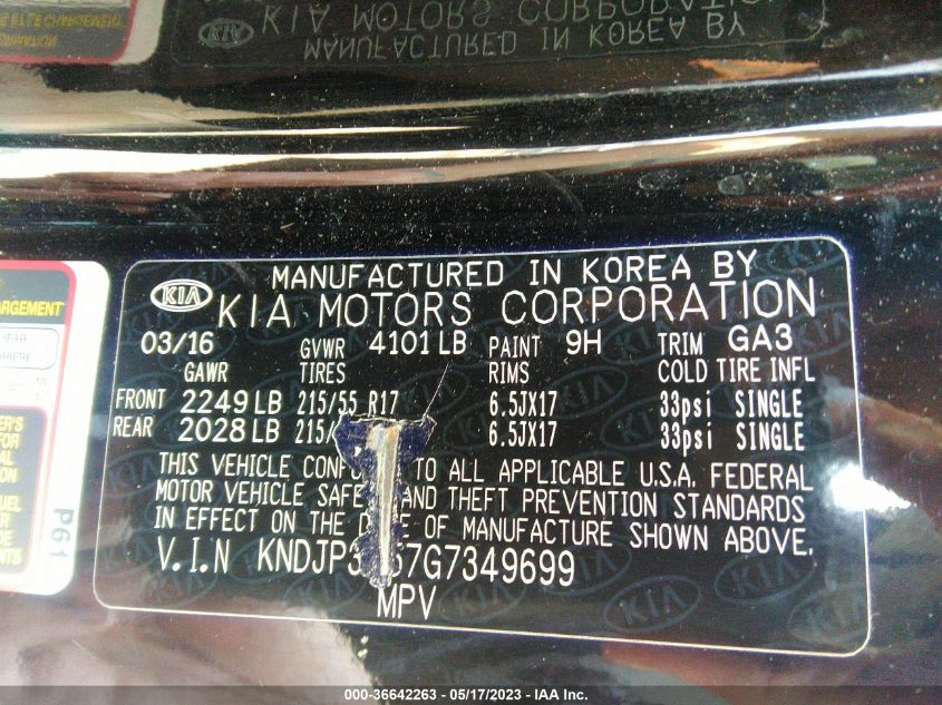 2016 KIA SOUL + - KNDJP3A57G7349699