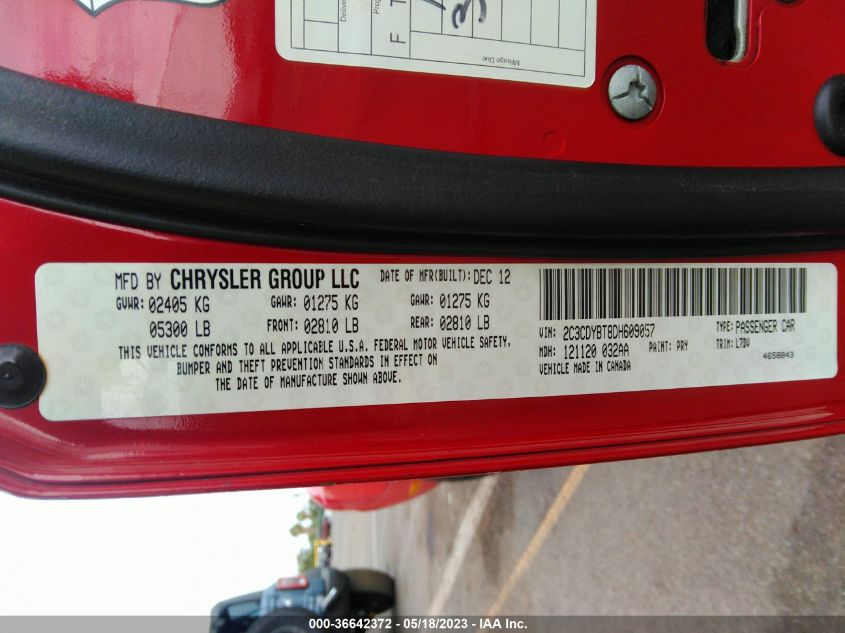 2013 DODGE CHALLENGER R/T - 2C3CDYBT8DH609057