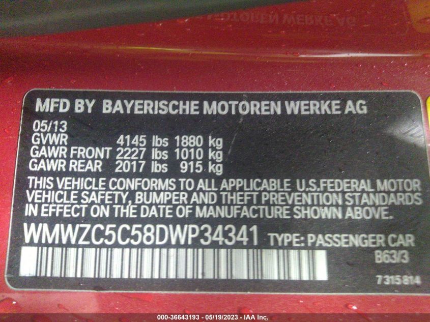 2013 MINI COOPER COUNTRYMAN S ALL4 - WMWZC5C58DWP34341